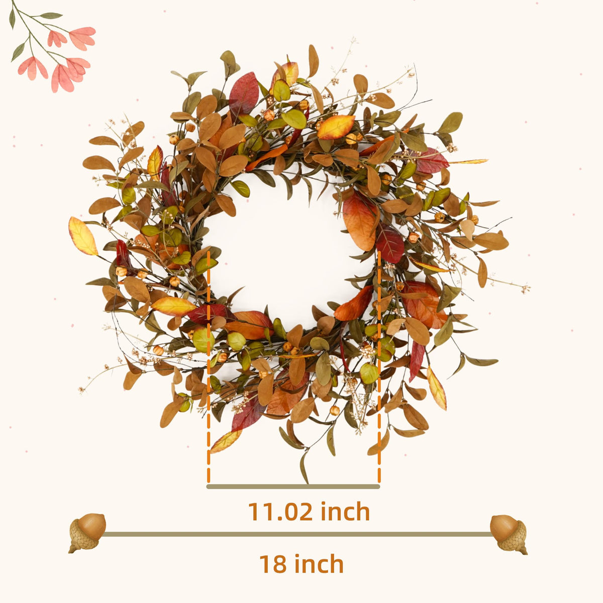 Fall wreath for the front door - Libiyi