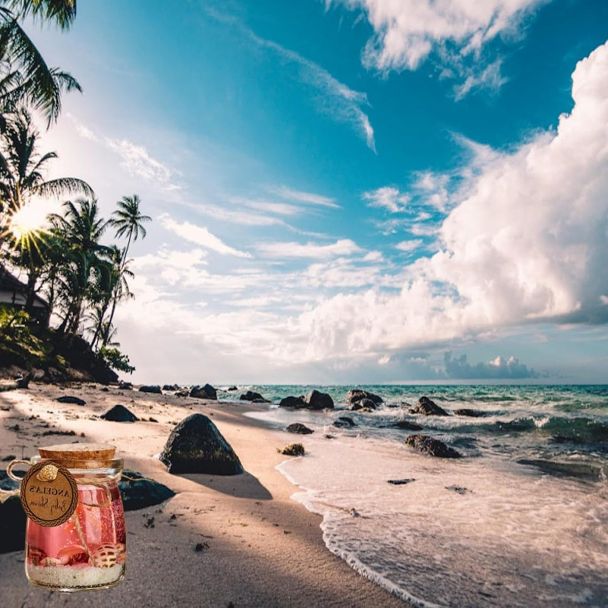 Ocean Theme Blue Purple Pink Gel Candle - Libiyi