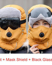 Yellow+Mask Shield / Black Glasses