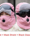 Pink+Mask Shield / Black Glasses