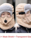 Khaki+Mask Shield / Transparent Glasses