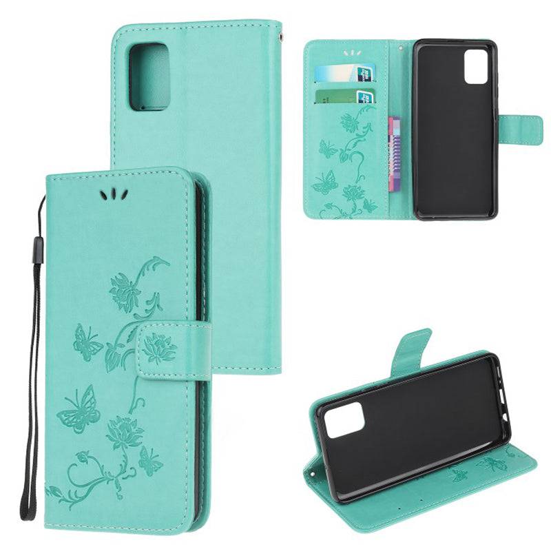 Imprint Butterfly Flower Leather Mobile Phone Case for Samsung - Libiyi