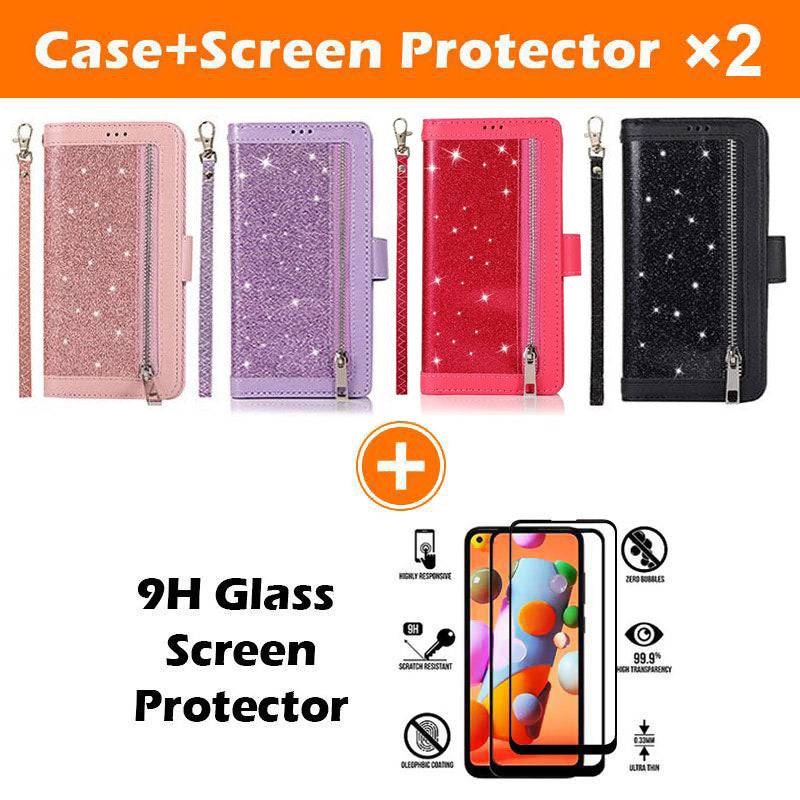 Bling Wallet Case with Wrist Strap for Samsung A32(5G) - Libiyi