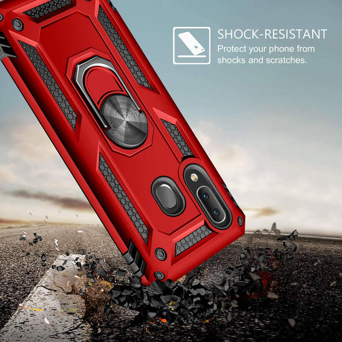 Luxury Armor Ring Bracket Phone Case For Samsung A20&A30-Fast Delivery - Libiyi